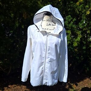 CHAMPION ▪︎ Women's Lightweight Windbreaker, White w/ Reflective Strips